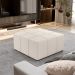 Kit 02 Puffs Decorativos Para Sala de Estar Quadrado Milano 90x90cm W01 Linho Cru - Lyam Decor