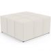 Kit 02 Puffs Decorativos Para Sala de Estar Quadrado Milano 90x90cm W01 Linho Cru - Lyam Decor