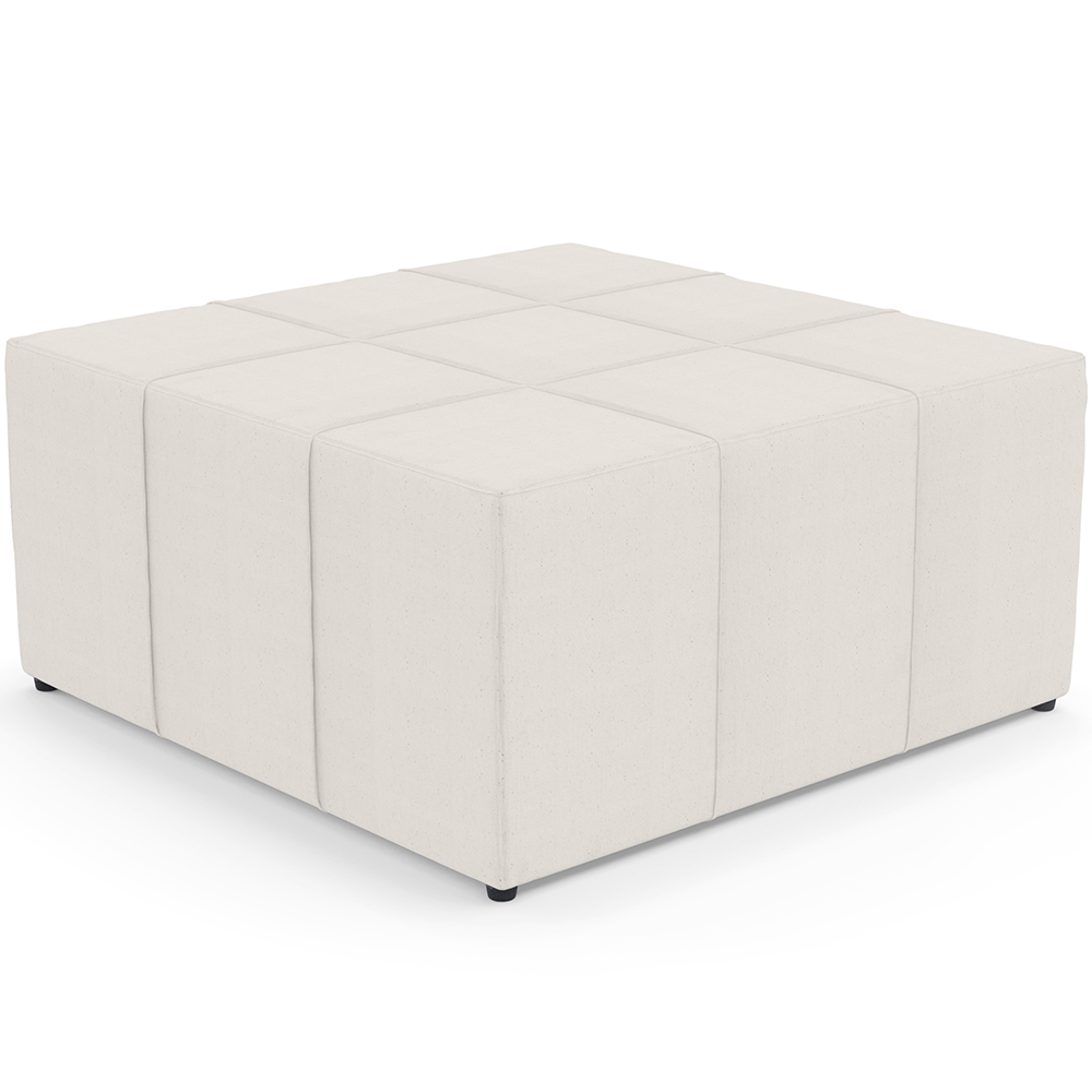 Kit 02 Puffs Decorativos Para Sala de Estar Quadrado Milano 90x90cm W01 Linho Cru - Lyam Decor