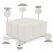 Kit 02 Puffs Decorativos Para Sala de Estar Quadrado Milano 90x90cm W01 Linho Cru - Lyam Decor