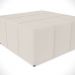 Kit 02 Puffs Decorativos Para Sala de Estar Quadrado Milano 90x90cm W01 Linho Cru - Lyam Decor