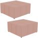 Kit 02 Puffs Decorativos Para Sala de Estar Quadrado Milano 90x90cm W01 Linho Rosê - Lyam Decor