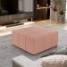 Kit 02 Puffs Decorativos Para Sala de Estar Quadrado Milano 90x90cm W01 Linho Rosê - Lyam Decor