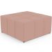 Kit 02 Puffs Decorativos Para Sala de Estar Quadrado Milano 90x90cm W01 Linho Rosê - Lyam Decor