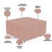 Kit 02 Puffs Decorativos Para Sala de Estar Quadrado Milano 90x90cm W01 Linho Rosê - Lyam Decor