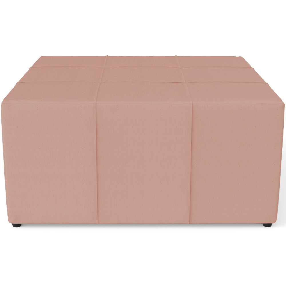 Kit 02 Puffs Decorativos Para Sala de Estar Quadrado Milano 90x90cm W01 Linho Rosê - Lyam Decor
