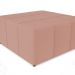 Kit 02 Puffs Decorativos Para Sala de Estar Quadrado Milano 90x90cm W01 Linho Rosê - Lyam Decor