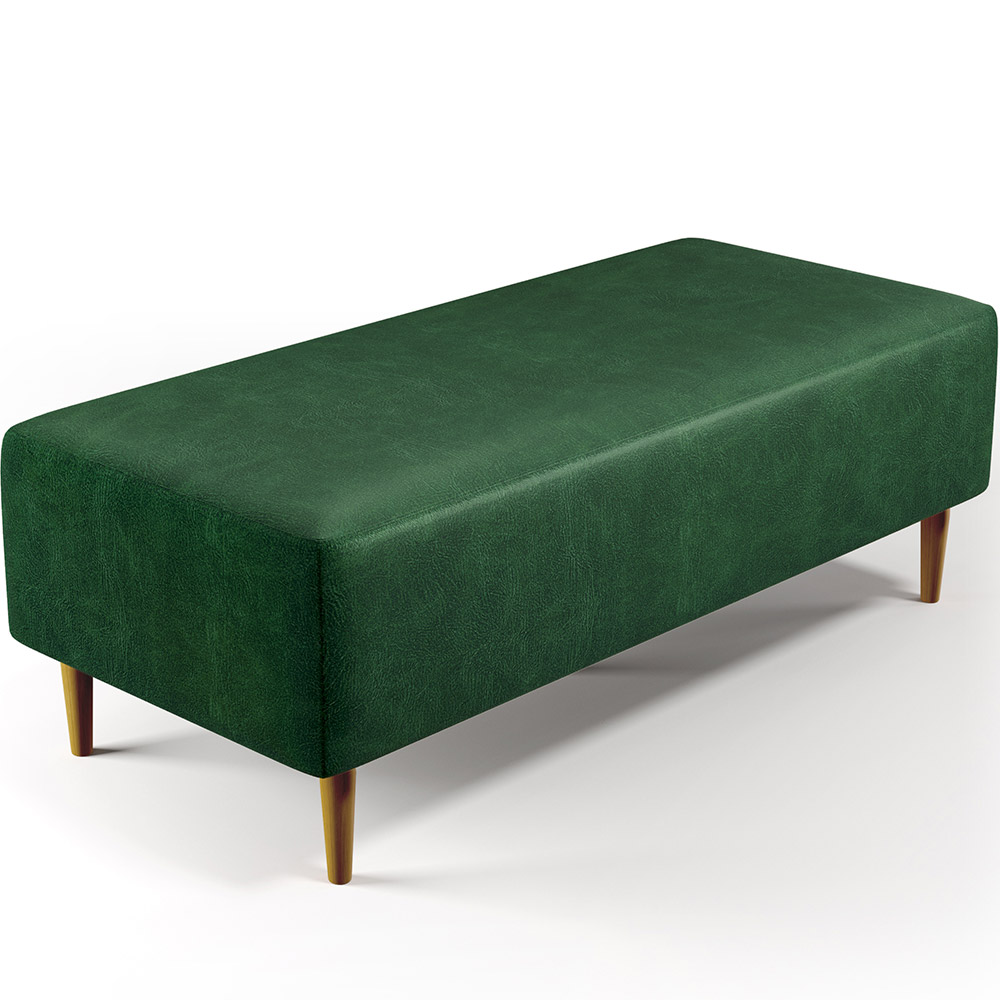 Kit 02 Puffs Decorativos Sala Estar Bali W01 Pés Palito 120x50cm Facto Verde Musgo - Lyam Decor