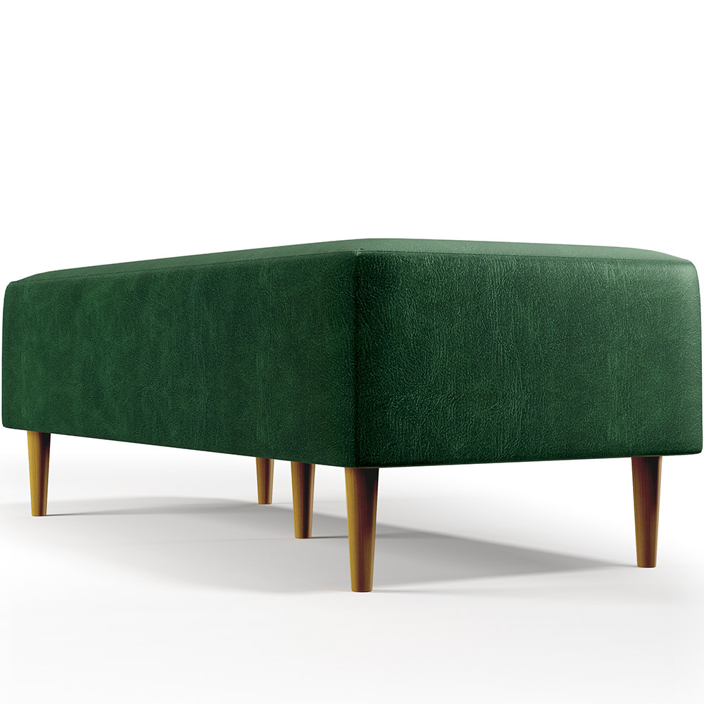 Kit 02 Puffs Decorativos Sala Estar Bali W01 Pés Palito 120x50cm Facto Verde Musgo - Lyam Decor