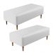 Kit 02 Puffs Decorativos Sala de Estar Bali W01 Pés Palito 120x50 cm Corano Branco - Lyam Decor