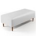 Kit 02 Puffs Decorativos Sala de Estar Bali W01 Pés Palito 120x50 cm Corano Branco - Lyam Decor