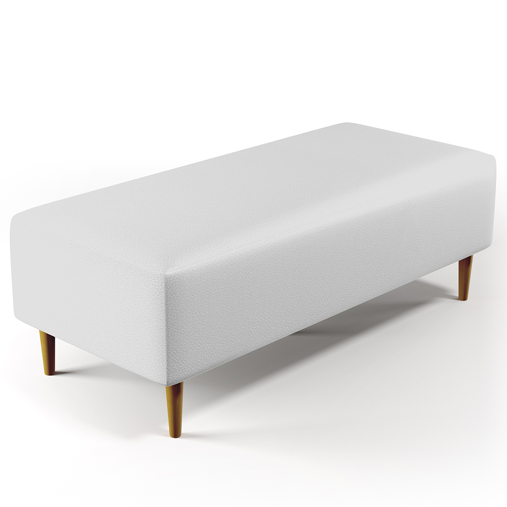 Kit 02 Puffs Decorativos Sala de Estar Bali W01 Pés Palito 120x50 cm Corano Branco - Lyam Decor