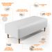 Kit 02 Puffs Decorativos Sala de Estar Bali W01 Pés Palito 120x50 cm Corano Branco - Lyam Decor