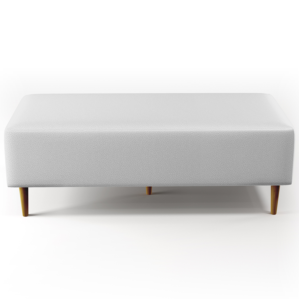 Kit 02 Puffs Decorativos Sala de Estar Bali W01 Pés Palito 120x50 cm Corano Branco - Lyam Decor