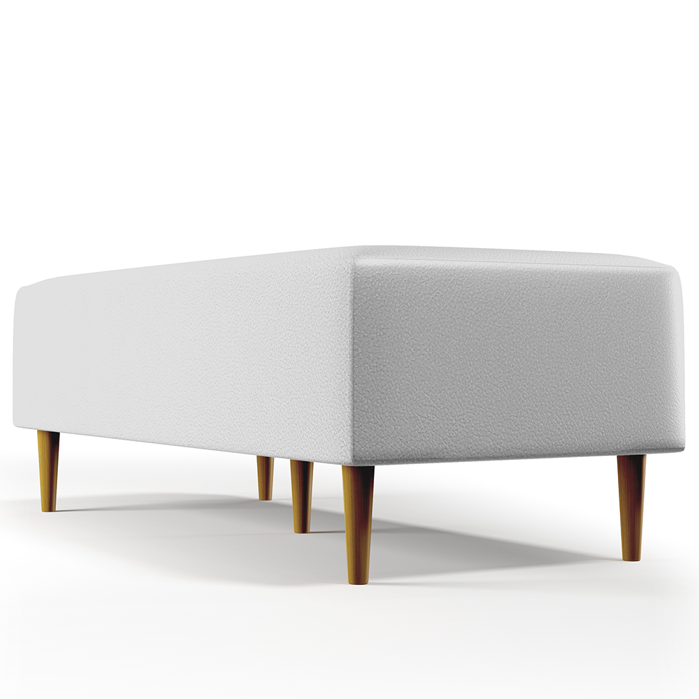 Kit 02 Puffs Decorativos Sala de Estar Bali W01 Pés Palito 120x50 cm Corano Branco - Lyam Decor