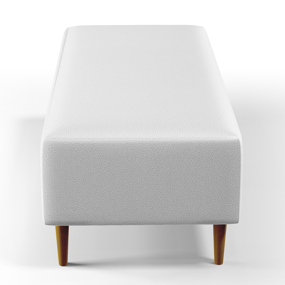 Kit 02 Puffs Decorativos Sala de Estar Bali W01 Pés Palito 120x50 cm Corano Branco - Lyam Decor