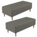 Kit 02 Puffs Decorativos Sala de Estar Bali W01 Pés Palito 120x50 cm Corano Cinza - Lyam Decor
