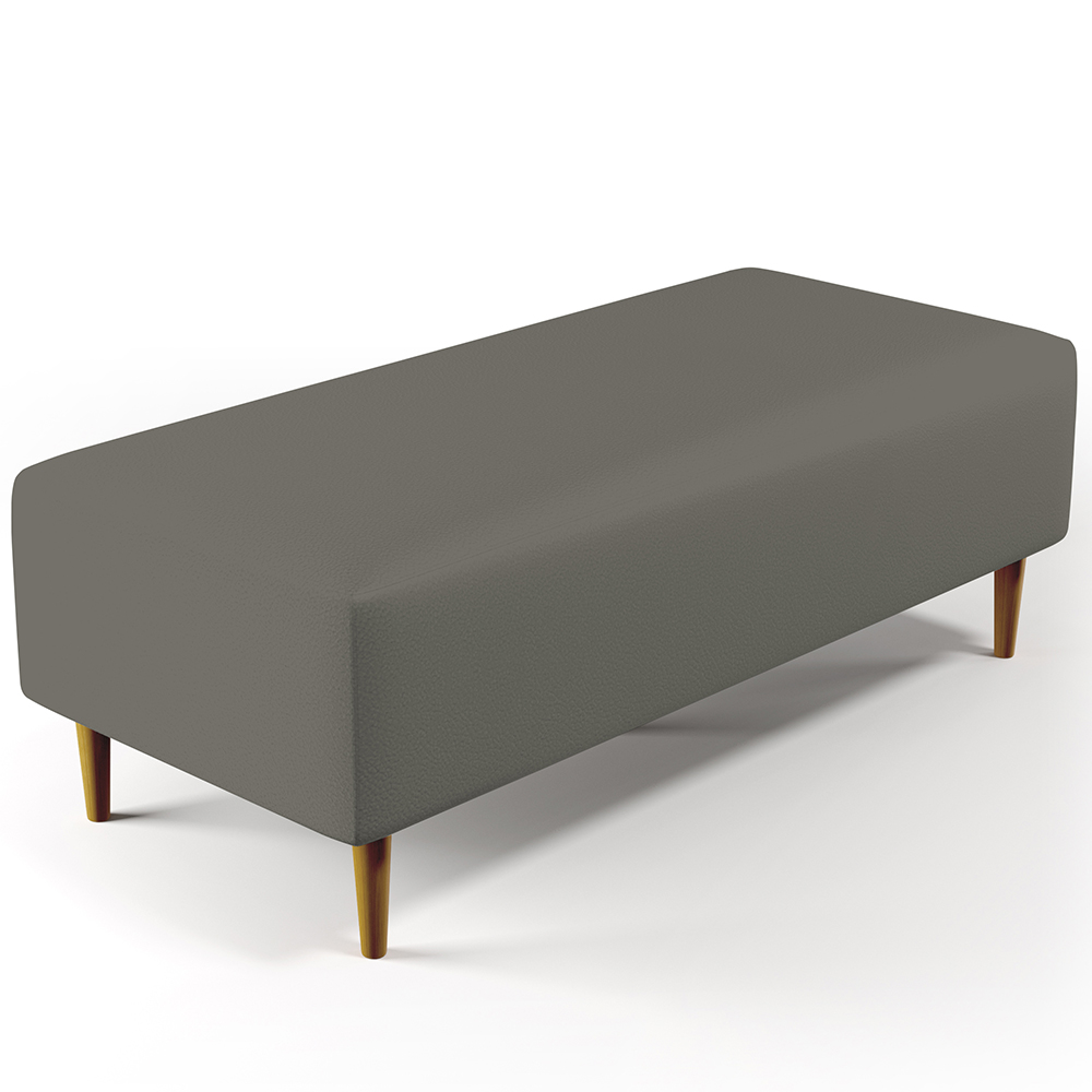 Kit 02 Puffs Decorativos Sala de Estar Bali W01 Pés Palito 120x50 cm Corano Cinza - Lyam Decor