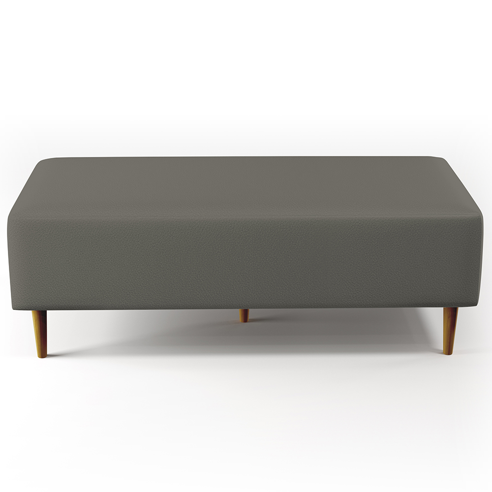 Kit 02 Puffs Decorativos Sala de Estar Bali W01 Pés Palito 120x50 cm Corano Cinza - Lyam Decor