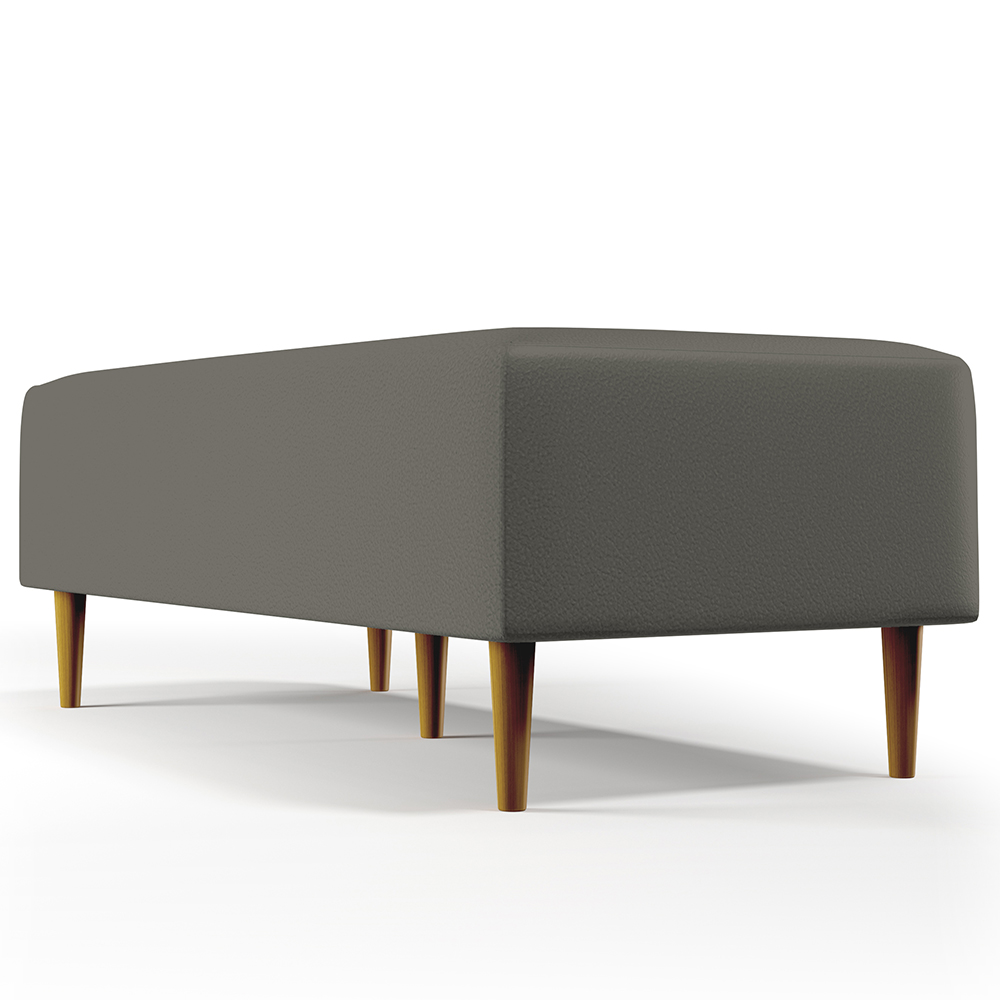 Kit 02 Puffs Decorativos Sala de Estar Bali W01 Pés Palito 120x50 cm Corano Cinza - Lyam Decor