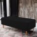 Kit 02 Puffs Decorativos Sala de Estar Bali W01 Pés Palito 120x50 cm Corano Preto - Lyam Decor