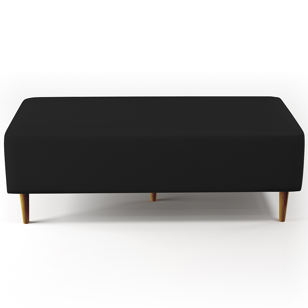 Kit 02 Puffs Decorativos Sala de Estar Bali W01 Pés Palito 120x50 cm Corano Preto - Lyam Decor