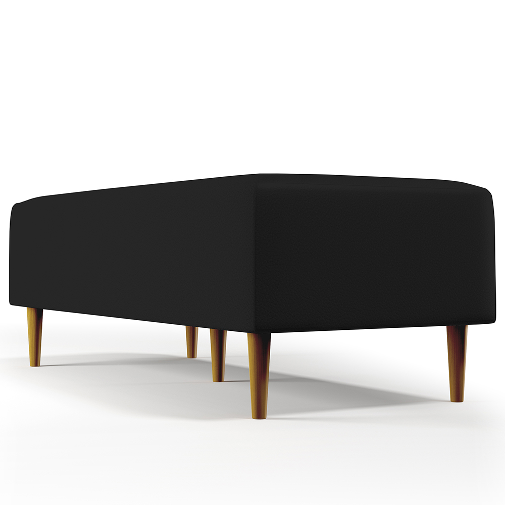 Kit 02 Puffs Decorativos Sala de Estar Bali W01 Pés Palito 120x50 cm Corano Preto - Lyam Decor