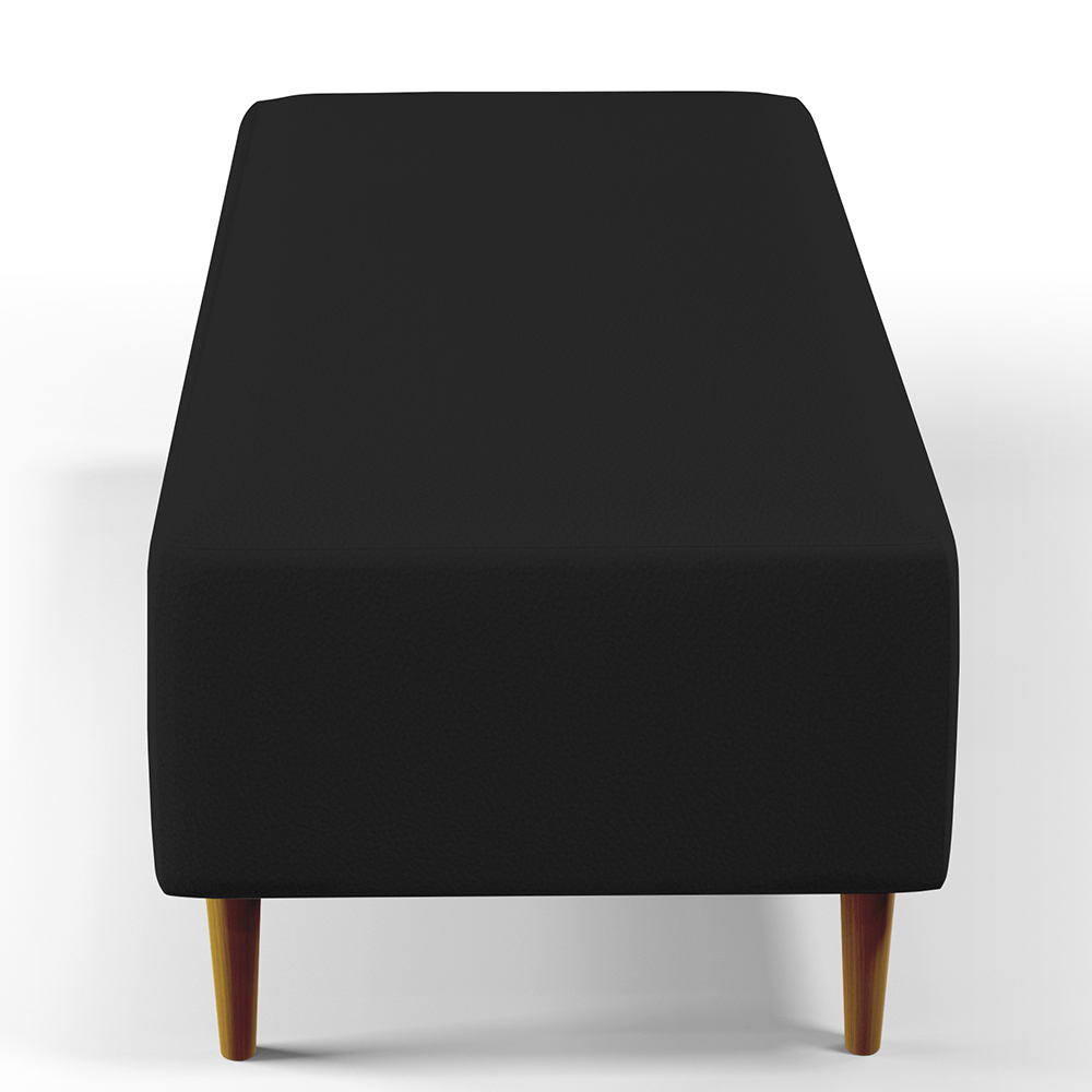 Kit 02 Puffs Decorativos Sala de Estar Bali W01 Pés Palito 120x50 cm Corano Preto - Lyam Decor