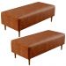 Kit 02 Puffs Decorativos Sala de Estar Bali W01 Pés Palito 120x50 cm Couríssimo Camel - Lyam Decor