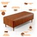 Kit 02 Puffs Decorativos Sala de Estar Bali W01 Pés Palito 120x50 cm Couríssimo Camel - Lyam Decor