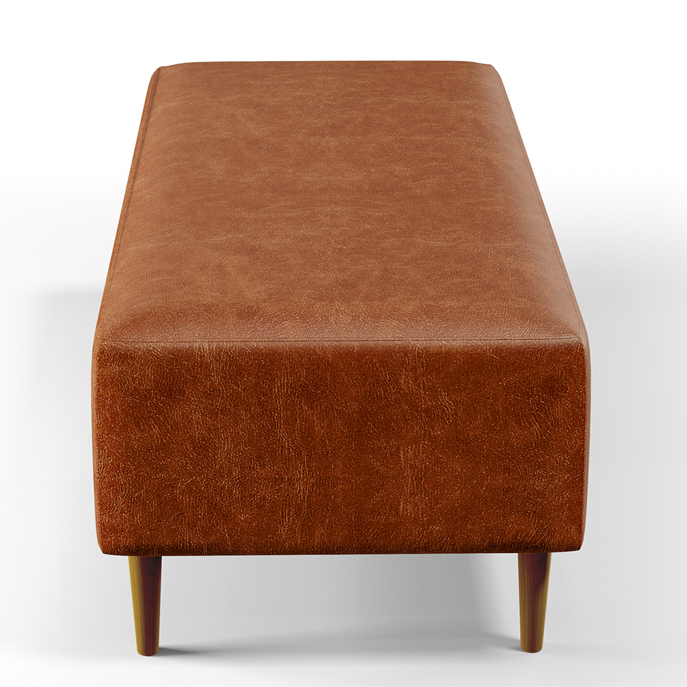 Kit 02 Puffs Decorativos Sala de Estar Bali W01 Pés Palito 120x50 cm Couríssimo Camel - Lyam Decor