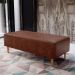 Kit 02 Puffs Decorativos Sala de Estar Bali W01 Pés Palito 120x50 cm Couríssimo Marrom - Lyam Decor