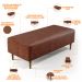 Kit 02 Puffs Decorativos Sala de Estar Bali W01 Pés Palito 120x50 cm Couríssimo Marrom - Lyam Decor