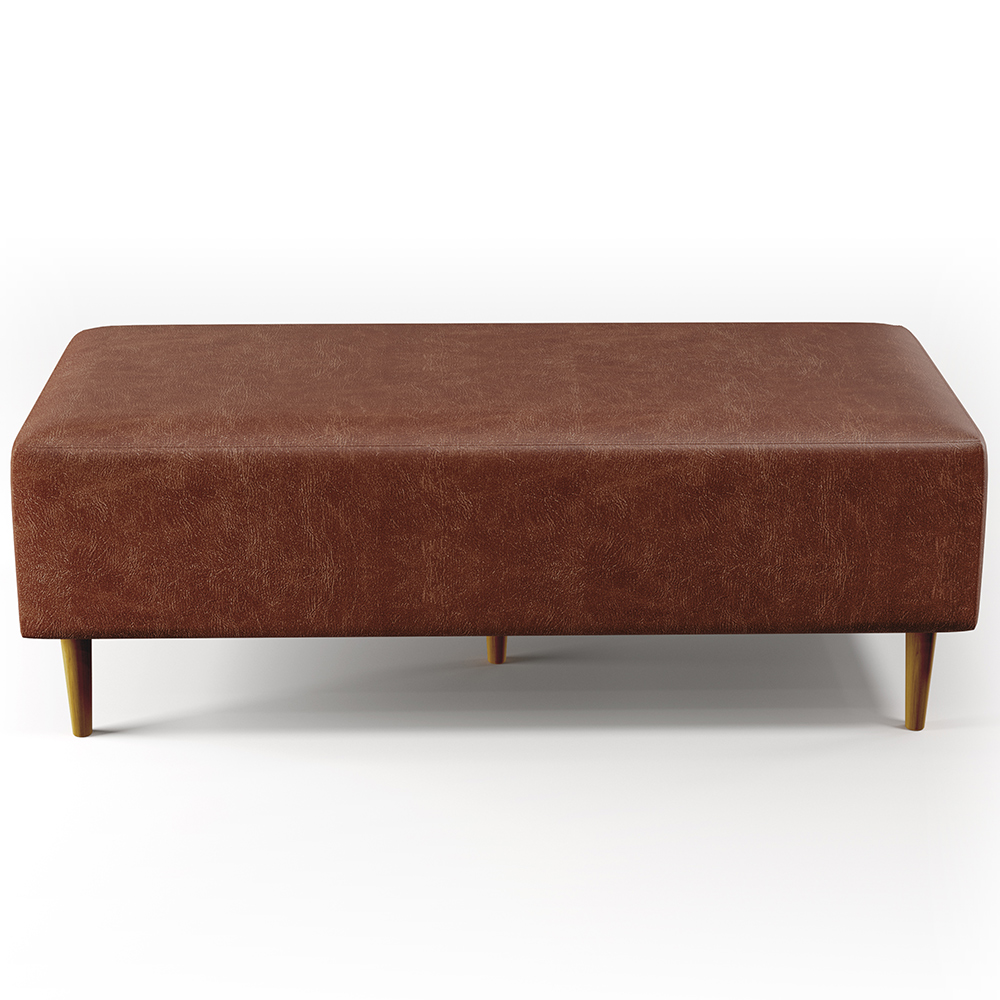 Kit 02 Puffs Decorativos Sala de Estar Bali W01 Pés Palito 120x50 cm Couríssimo Marrom - Lyam Decor
