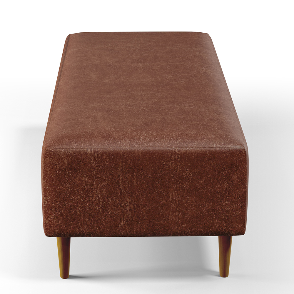 Kit 02 Puffs Decorativos Sala de Estar Bali W01 Pés Palito 120x50 cm Couríssimo Marrom - Lyam Decor