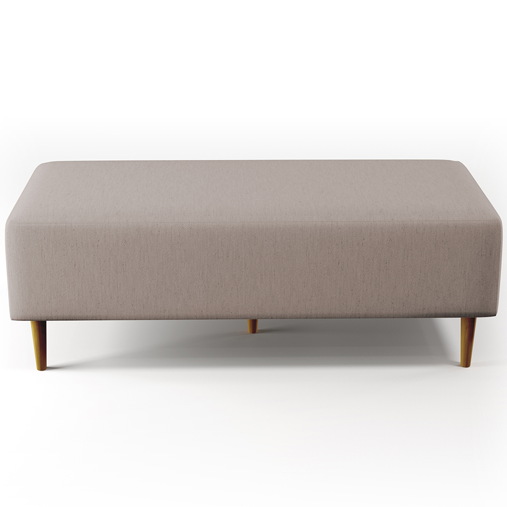 Kit 02 Puffs Decorativos Sala de Estar Bali W01 Pés Palito 120x50 cm Linho Bege - Lyam Decor