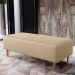 Kit 02 Puffs Decorativos Sala de Estar Bali W01 Pés Palito 120x50 cm Linho Bege Escuro - Lyam Decor