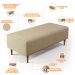 Kit 02 Puffs Decorativos Sala de Estar Bali W01 Pés Palito 120x50 cm Linho Bege Escuro - Lyam Decor