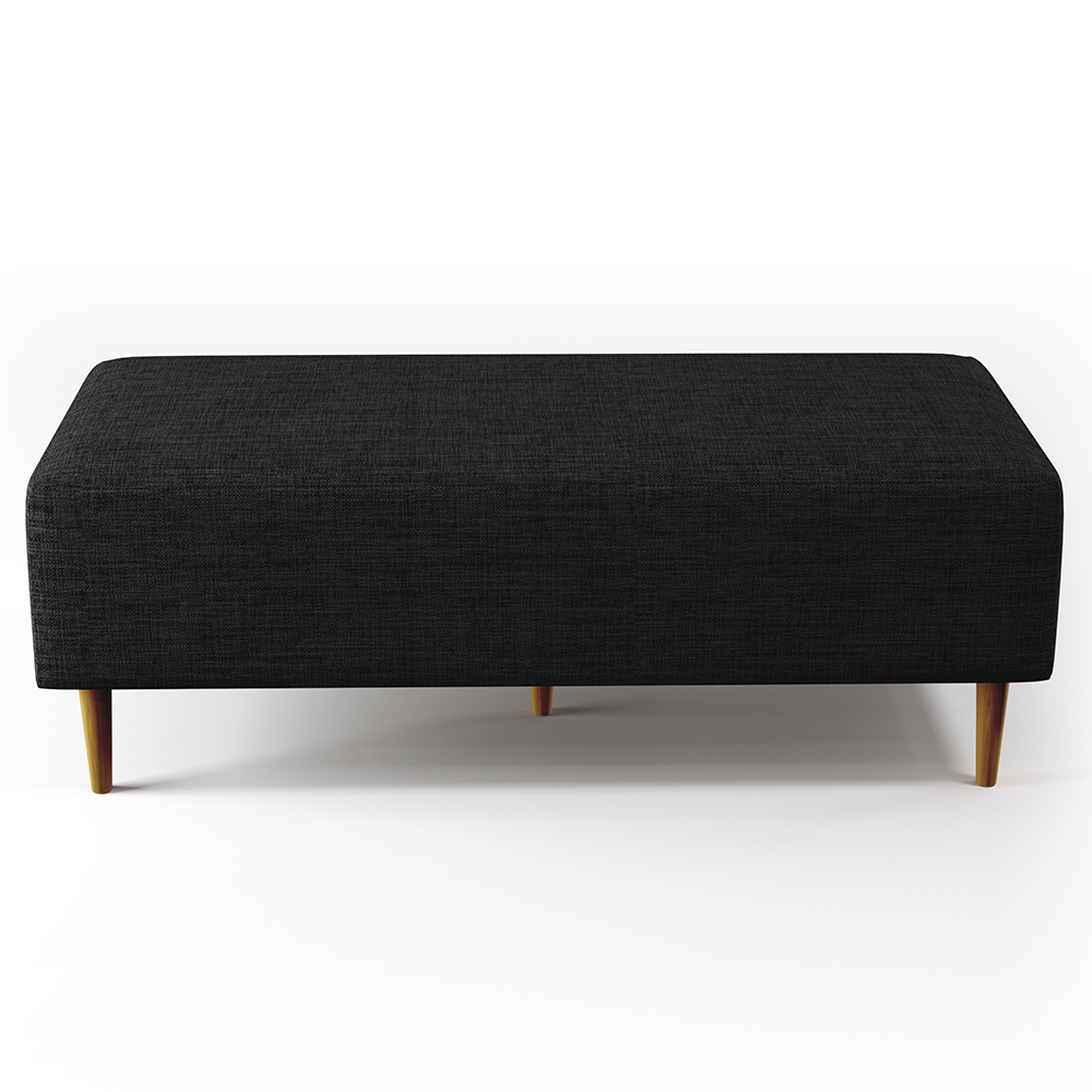 Kit 02 Puffs Decorativos Sala de Estar Bali W01 Pés Palito 120x50 cm Linho Chumbo - Lyam Decor