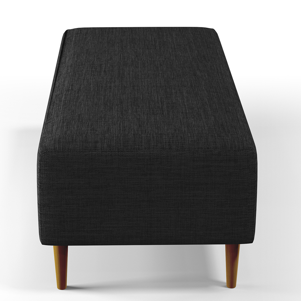 Kit 02 Puffs Decorativos Sala de Estar Bali W01 Pés Palito 120x50 cm Linho Chumbo - Lyam Decor
