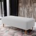 Kit 02 Puffs Decorativos Sala de Estar Bali W01 Pés Palito 120x50 cm Linho Cinza - Lyam Decor