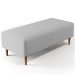 Kit 02 Puffs Decorativos Sala de Estar Bali W01 Pés Palito 120x50 cm Linho Cinza - Lyam Decor