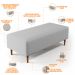 Kit 02 Puffs Decorativos Sala de Estar Bali W01 Pés Palito 120x50 cm Linho Cinza - Lyam Decor