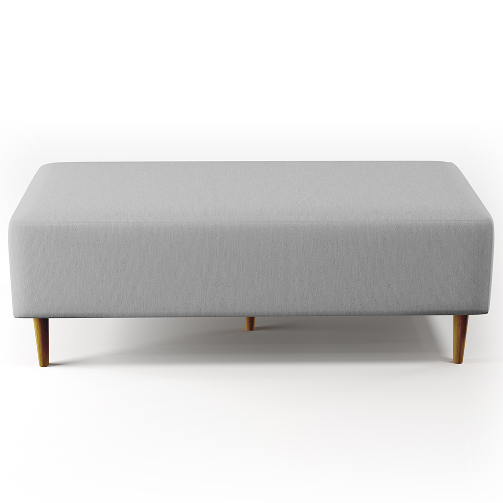 Kit 02 Puffs Decorativos Sala de Estar Bali W01 Pés Palito 120x50 cm Linho Cinza - Lyam Decor