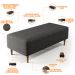 Kit 02 Puffs Decorativos Sala de Estar Bali W01 Pés Palito 120x50 cm Linho Cinza Escuro - Lyam Decor