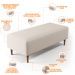 Kit 02 Puffs Decorativos Sala de Estar Bali W01 Pés Palito 120x50 cm Linho Cru - Lyam Decor