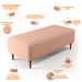 Kit 02 Puffs Decorativos Sala de Estar Bali W01 Pés Palito 120x50 cm Linho Rosê - Lyam Decor