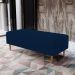 Kit 02 Puffs Decorativos Sala de Estar Bali W01 Pés Palito 120x50 cm Suede Azul Marinho - Lyam Decor