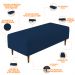 Kit 02 Puffs Decorativos Sala de Estar Bali W01 Pés Palito 120x50 cm Suede Azul Marinho - Lyam Decor
