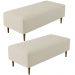Kit 02 Puffs Decorativos Sala de Estar Bali W01 Pés Palito 120x50 cm Suede Bege - Lyam Decor